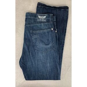Rock & Republic Pete Jeans Men 38 Blue Pete Boot Cut Button Fly